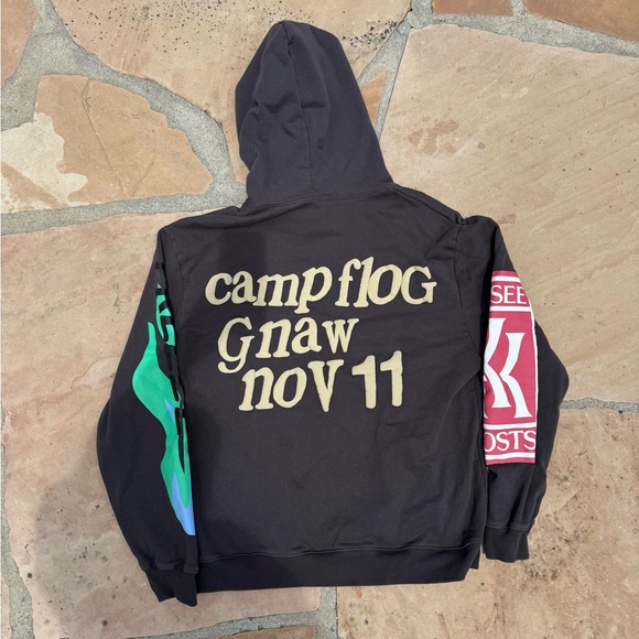 Vintage Camp flow Gnaw Lucky Me I See Ghosts Black Hoodie - Picture 4 of 5